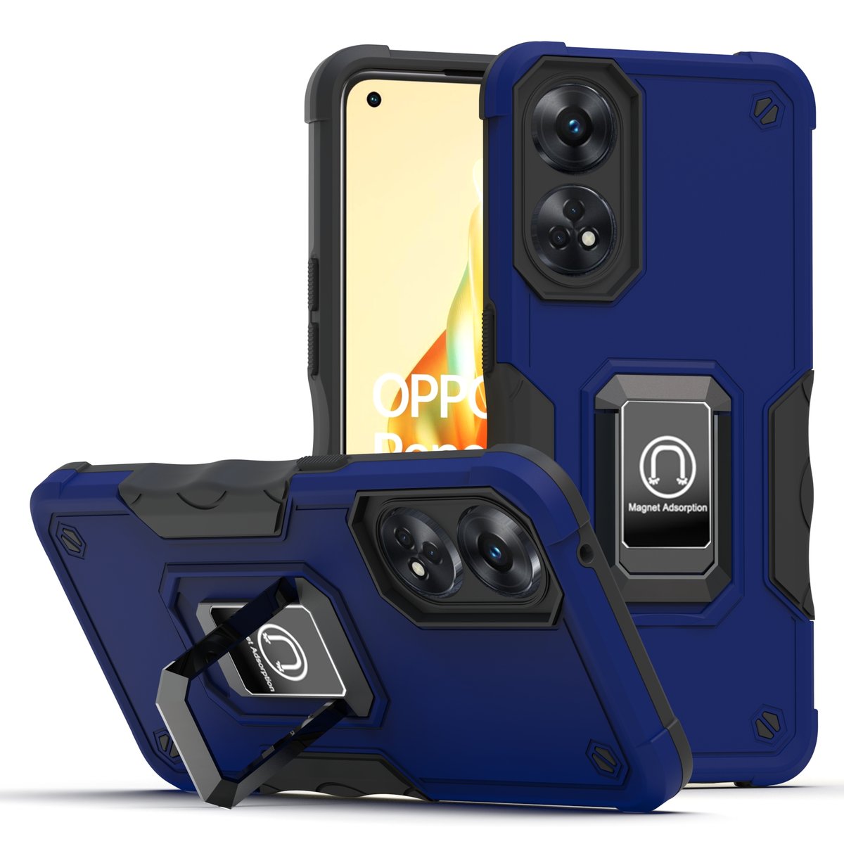 Cover Per OPPO Reno 8T 4G - Custodia Antiurto TPU+PC Con Anello Invisibile E Copertura Scorrevole Fotocamera, Oro Rosa - 4