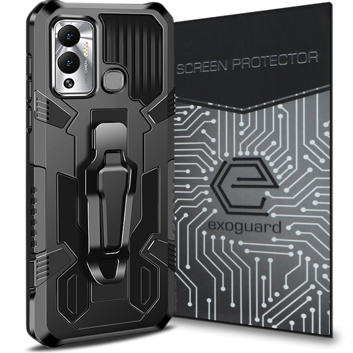 Etui Exoguard Predator Szkło Infinix Hot 12 Play Pancerne Case Obudowa Futerał EXOGUARD