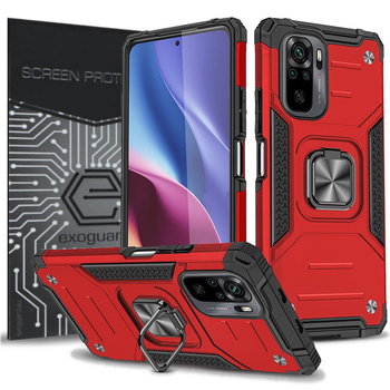 ETUI EXOGUARD QRING + SZKŁO - REDMI NOTE 10 / NOTE 10S - PANCERNE CASE OBUDOWA FUTERAŁ RING - Exoguard