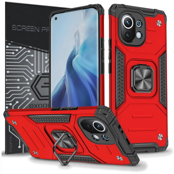 ETUI EXOGUARD QRING + SZKŁO - XIAOMI MI 11 - PANCERNE CASE OBUDOWA FUTERAŁ RING - Exoguard