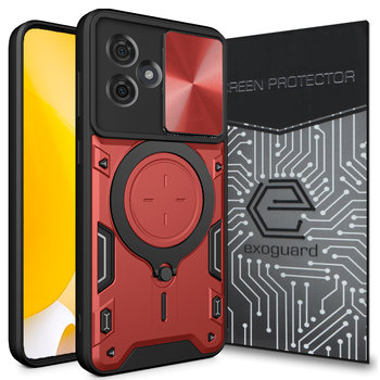 Etui Exoguard Ringshield + Szkło - Motorola Moto G54 5G / G54 5G Power Edition - Pancerne Case Obudowa Futerał Ring - Inny producent