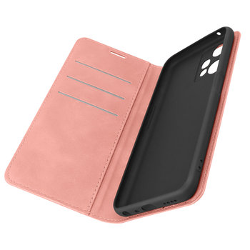 Etui Folio do Realme 9 Pro Soft Touch Magnetyczny uchwyt wideo w kolorze różowym - Avizar