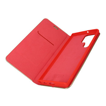 Etui Folio Galaxy S22 Ultra Card Holder Video Holder Forcell Luna Book Gold Red - Forcell