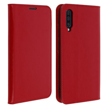 Etui Folio Prawdziwa Skóra Samsung Galaxy A50 / A30s z miejscem na kartę Podstawka Wideo Czerwone - Avizar