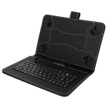 Etui Folio z klawiaturą AZERTY 10'' Tablet - Czarny - Funkcja podpórki - Avizar