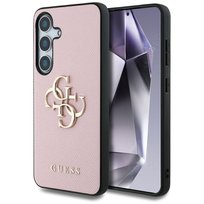 Etui guess grained big 4g logo small classic logo pokrowiec obudowa case do samsung galaxy s25+ różowy