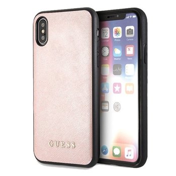 Etui, Guess GUHCI65SLSAPI iPhone Xs Max różowy - Ringke