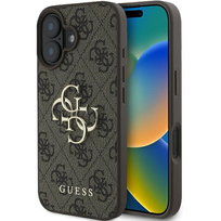 Etui Guess Hardcase 4G Big Metal Logo do iPhone 16, brązowe Apple