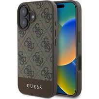Etui Guess Hardcase 4G Bottom Stripe do iPhone 16 Plus, brązowe Apple