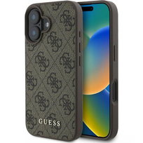 Etui Guess Hardcase 4G Classic do iPhone 16, brązowe Apple