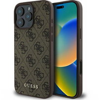 Etui Guess Hardcase 4G Classic do iPhone 16 Pro, brązowe Apple