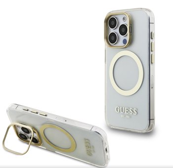 Etui Guess IML Gold Outline z ramką do aparatu iPhone'a 15 Pro, przezroczyste - Apple