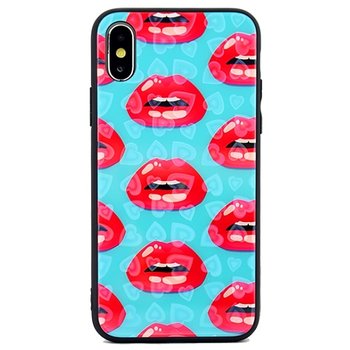 Etui Hearts Glass iPhone 6/6S wzór 3 (lips) - Beline