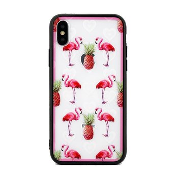 Etui Hearts iPhone 6/6S wzór 1 clear (flamingos) - Beline