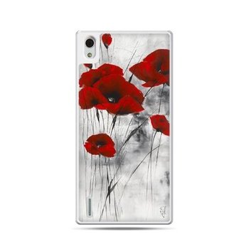 Etui, Huawei P7, na telefon czerwone maki - EtuiStudio