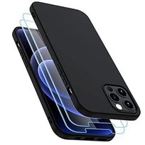 Etui iPhone 12 Pro Max + 2x Szkło | Silikon Case Czarny Garegce