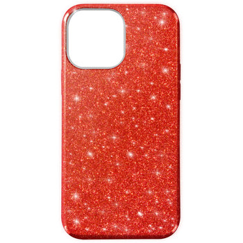 Etui iPhone 13 Mini zdejmowane brokatowe silikonowe półsztywne czerwone - Avizar