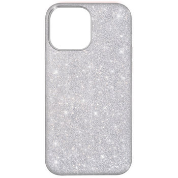 Etui iPhone 13 Pro Max Zdejmowane Glitter Silikonowe Półsztywne srebrne - Avizar
