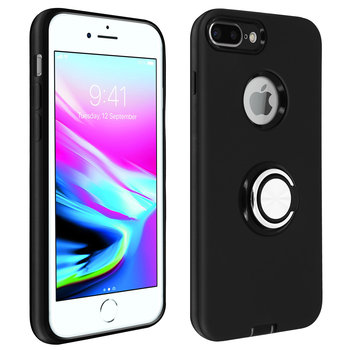 Etui iPhone 7 Plus/8 Plus Odporne na wstrząsy z pierścieniem zabezpieczającym Czarne - Avizar