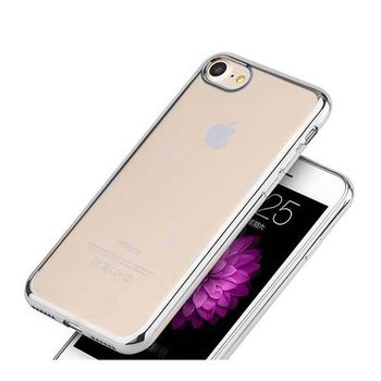 Etui, iPhone 7 silikonowe platynowane SLIM kolor, srebrny  - EtuiStudio