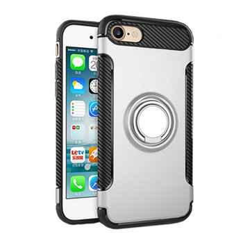 Etui, iPhone SE 2020, Pancerne Magnet Ring, srebrny - EtuiStudio
