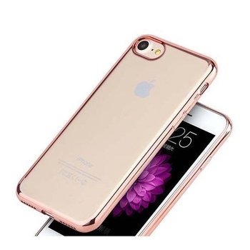 Etui, iPhone SE 2020, silikonowe, SLIM, Rose Gold, różowy - EtuiStudio