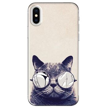 Etui, iPhone XS Max, Kot w okularach - EtuiStudio