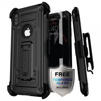 Etui, Iron Armor 2 iPhone XS Max 6.5, czarny + Szkło - Ghostek