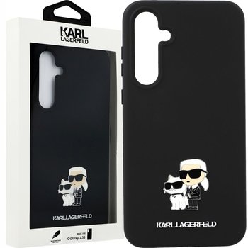 Etui Karl Lagerfeld Silicone Karl&Choupette Metal Pin do Galaxy A35, czarne - KARL LAGERFELD