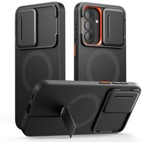 Etui Kevlar PRO Camshield | Obudowa Przód Tył | Black Orange Samsung Galaxy A57 5G TECH-PROTECT