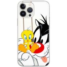 Etui Looney Tunes dedykowane do Huawei P40 PRO, wzór: Sylwester i Tweety 002 Etui częściowo przeźroczyste, oryginalne i oficjalnie / Looney Tunes-Zdjęcie-0