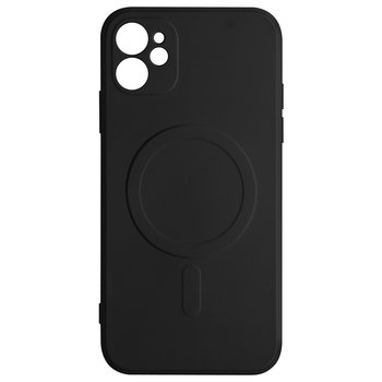 Etui Magsafe iPhone 12 Mini Silikonowe miękkie w dotyku wnętrze Mag Cover Czarne etui - Avizar