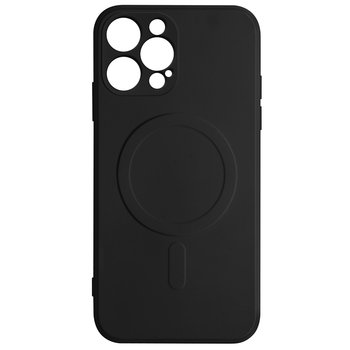 Etui Magsafe iPhone 12 Pro Max Silikonowe miękkie w dotyku wnętrze Mag Cover Czarne etui - Avizar