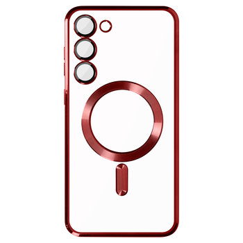 Etui MagSafe Samsung S23 Plus, ochrona aparatu, przezroczysty tyl z czerwona obwódka - Avizar