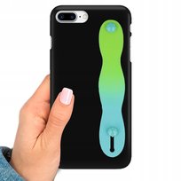 Etui MATOWE CZARNE do IPHONE 8 PLUS z PASKIEM OMBRE ZIELONY Smooth Uchwyt Funnycase