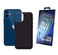 ETUI MATOWE DO APPLE IPHONE 12 MINI CZARNY MATT OBUDOWA PLECKI CASE + SZKŁO