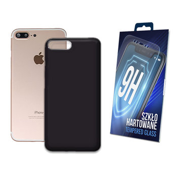 Etui Matowe Do Apple Iphone 7 Plus Czarny Matt Obudowa Plecki Case + Szkło - Inny producent