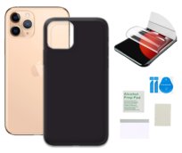 Etui matowe do IPHONE 12 PRO MAX czarny case obudowa plecki +folia ochronna