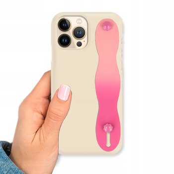 Etui Matowe Ecru Do Iphone 13 Pro Max Z Paskiem Ombre Różowy Smooth Uchwyt - Funnycase