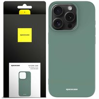 Etui matowe silikonowe plecki Silicone Case Spacecase do Iphone 15 Pro Dark Green Spacecase