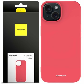 Etui matowe silikonowe plecki Silicone Case Spacecase do Iphone 15 Red - Spacecase