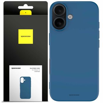 Etui matowe silikonowe plecki Silicone Case Spacecase do Iphone 16 Blue - Spacecase
