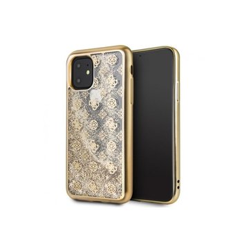 Etui na Apple iPhone 11 GUESS 4G Peony Liquid Glitter - GUESS