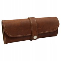Etui na długopisy Piórnik skórzany tuba futerał Brązowy Parker Quality