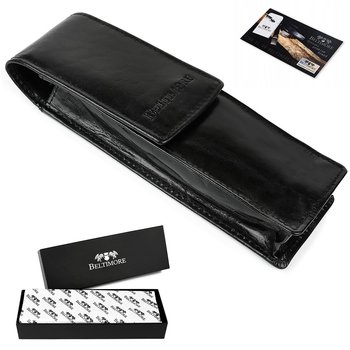 Etui na długopisy pojemne czarne skórzane Beltimore G91 czarny - Beltimore