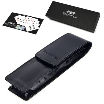 Etui na długopisy pojemne granatowe skórzane Beltimore G91 granatowy - Beltimore