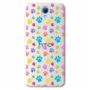 Etui na HTC Desire 620, Kolorowe psie łapki - EtuiStudio