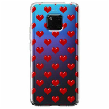 Etui na Huawei Mate 20 Pro, czerwone serduszka  - EtuiStudio