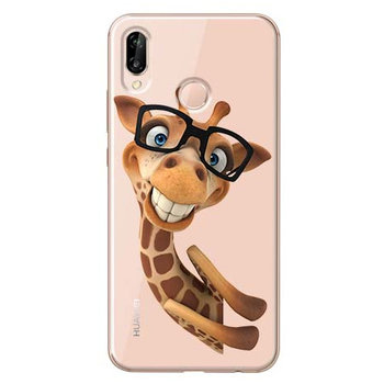 Etui na Huawei P20 Lite, Wesoła żyrafa w okularach  - EtuiStudio