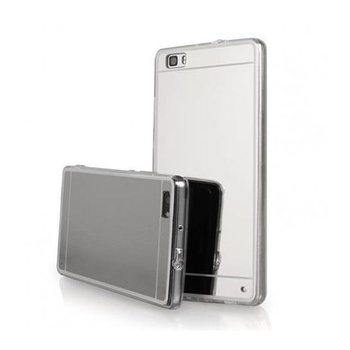 Etui na Huawei P8 mirror, lustro silikonowe, lustrzane TPU, srebrne - EtuiStudio